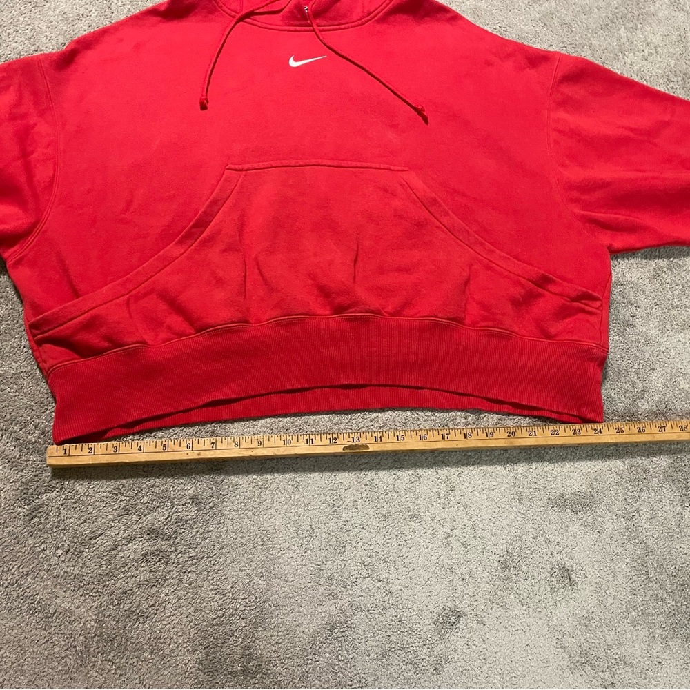 Nike Center Swoosh Sweatshirt Mens Medium Red Baggy Cotton Blend - Picture 15 of 16